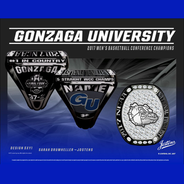 Gonzaga University Men's Basketball 2017 Final Four Championship Ring